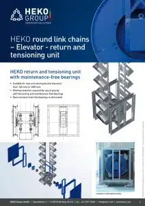 HEKO round link chains Elevator - return and tensioning unit