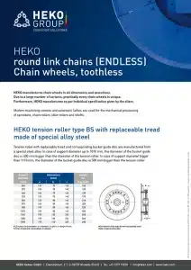 HEKO round link chains (ENDLESS) Chain wheels, toothless