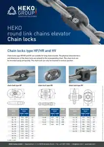 HEKO round link chains elevator Chain locks