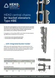 HEKO central chains for bucket elevators Type HBE