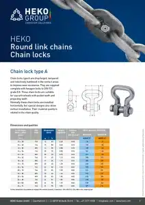 HEKO round link chains - Chain locks