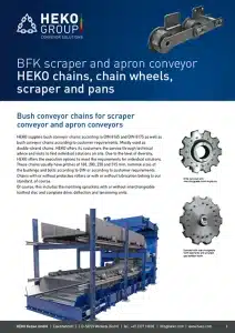 BFK scraper and apron conveyor HEKO chains, chain wheels, scraper and pans