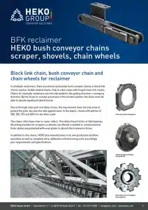 BFK reclaimer HEKO bush conveyor chains scraper, shovels, chain wheels
