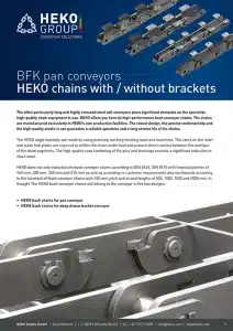 BFK apron conveyors HEKO chains with without brackets