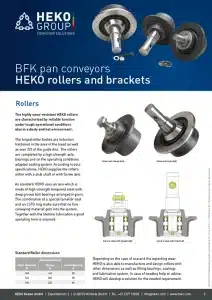 BFK pan conveyors HEKO rollers and brackets