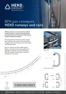 BFK pan conveyors HEKO runways and rails