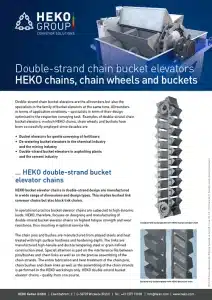 Double strand chain bucket elevators - HEKO chains, chain wheels and buckets